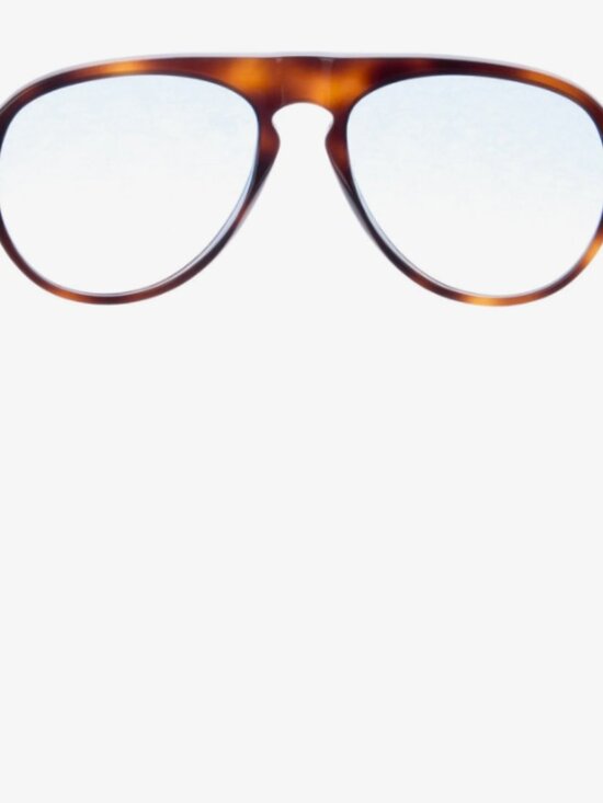 Illesteva Classic Aviator Sunglasses - Brown Tortoiseshell with Blue Gradient Le